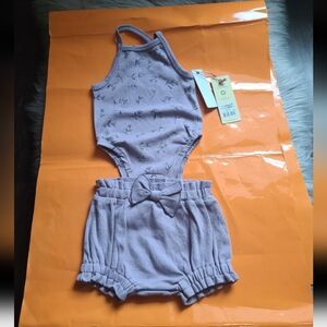 Nwt! L'ovedbaby Baby Girl 2 Piece Set 100% Cotton Amwthyst Flower